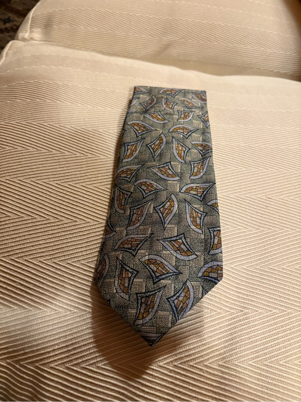 Robert Talbott Best of Class Paisley Silk Tie in Blue, Gold and Gray
